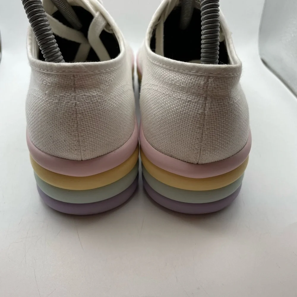 Superga women’s white canvas platform sneakers size EU 39